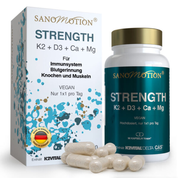 Sanomotion Strength vegan D3 K2 Ca Mg Kapseln