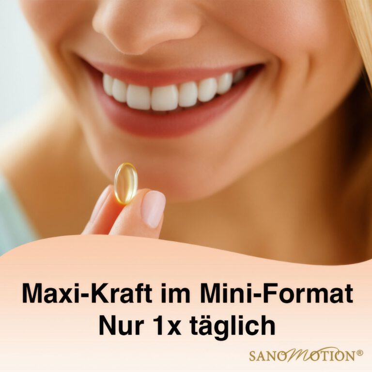 Lächelnde Frau nimmt Herzstück nur ein mal täglich