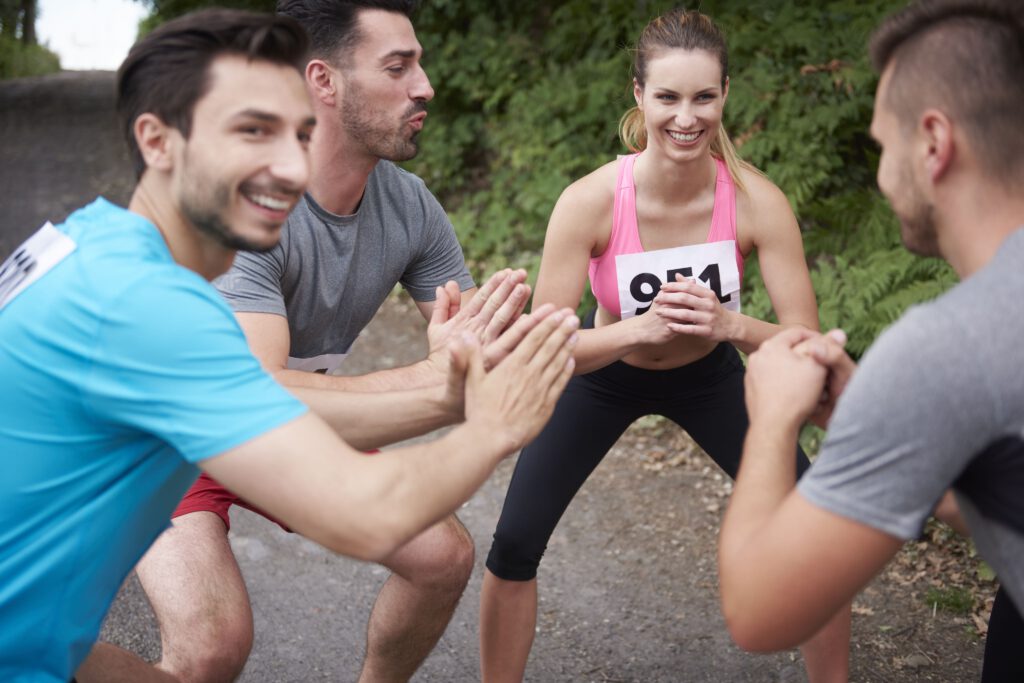 Some stretching to warm up legs